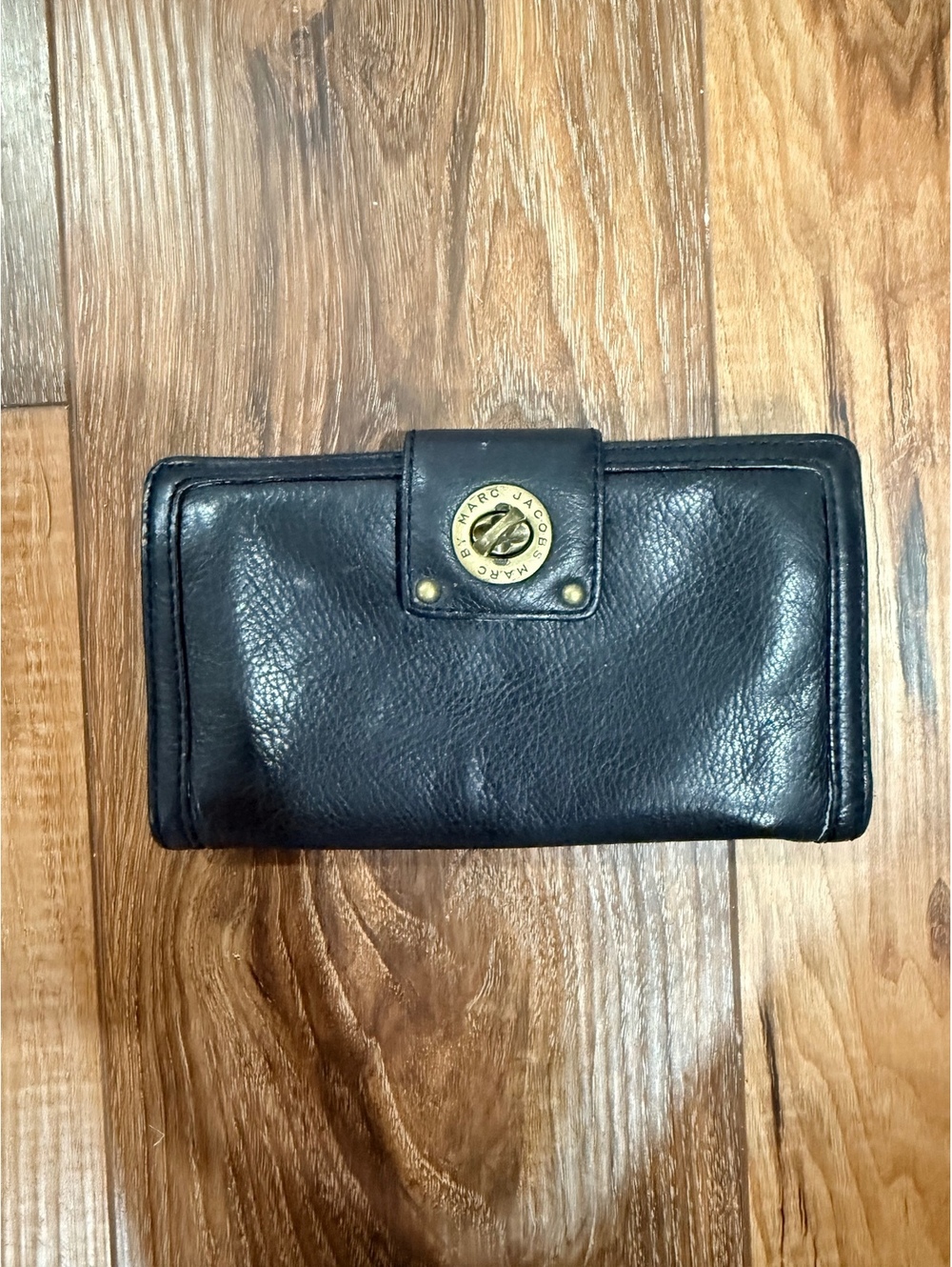 Marc by Marc Jacobs Black Leather Turnlock Continental Wallet